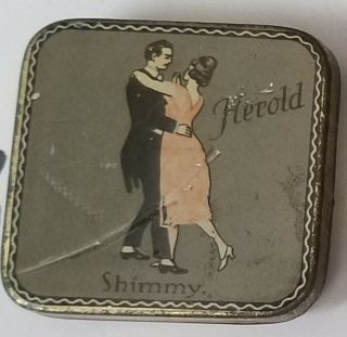 Rare German Gramophone Phonograph Needle Tin Herold Shimmy Dancing Couple