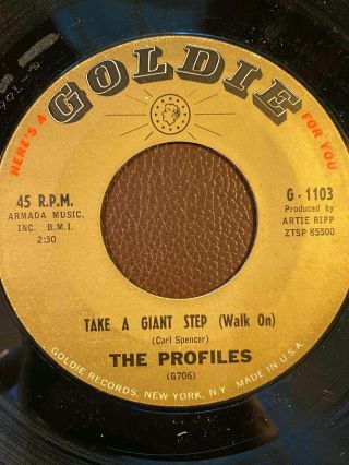 Rare 45 The Profiles - Take A Giant Step / Watusi Wobble (goldie 1103) Northern