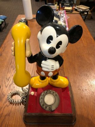 Vintage Mickey Mouse Telephone Rotary Dial Phone 15 " Rare Eet 78/1