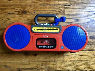 Broken My First Sony Cfs - 2020 Am/fm Cassette Boom Box Radio Aux Rare Boombox