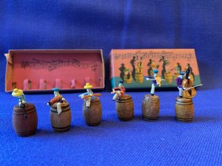 Antique Occupied Japan Rag Time Band Celluloid Wood Dolls Toy 2