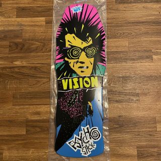 Rare Vintage 80s Vision Psycho Stick Reissue Skateboard Gonz Blue Dip 10” X 30”