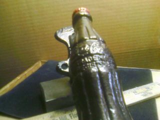 Cast Iron enamel painted Coca Cola Coke Bottle Door Handle vintage old 2