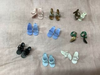 Vintage Doll High Heel Shoes,  8 Pair & 2 Spare.  1”