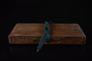 E8256: Japanese Wooden Shapely Container Accessories Case Box Calligraphy Tool