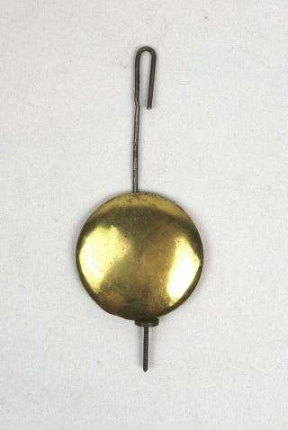 Small Antique Clock Brass Pendulum Long With 1 Inch Diameter Bob