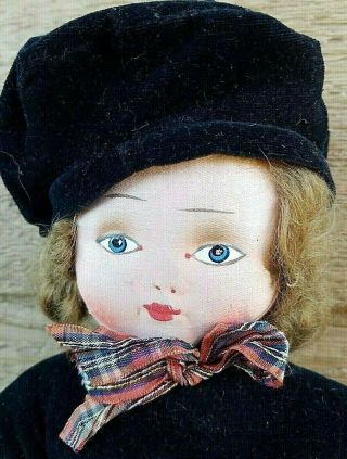 Antique Vintage 18 " Chad Valley Cloth Doll Adorable With Tag On Foot