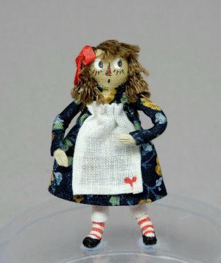 Vintage Artisan Raggedy Ann Toy Doll Dollhouse Miniature 1:12