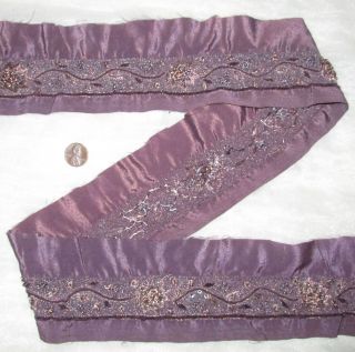 Vintage Antique Border Sari Trim Lace Rare Old 2 Ft Zardosi Work Craft N2