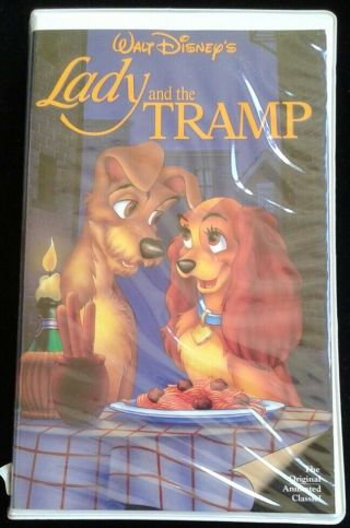 " Lady And The Tramp " Walt Disney Rare Betamax Tape Clamshell Case Black Diamond