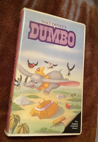 Dumbo Rare Oop Disney Black Diamond Clamshell 1988 Vhs With Pink Artwork