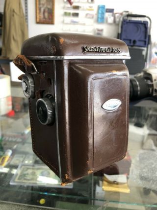 Vintage Yashica 635 Film Camera W/ Leather Case - Rare