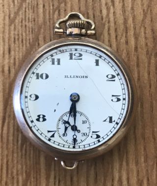 Antique 1916 Illinois 11 Jewel Pocket Watch For Repair Or Parts