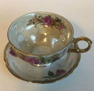 Vintage Tea Cup And Saucer Set Floral Pattern Made In Japan Ew 8407 3