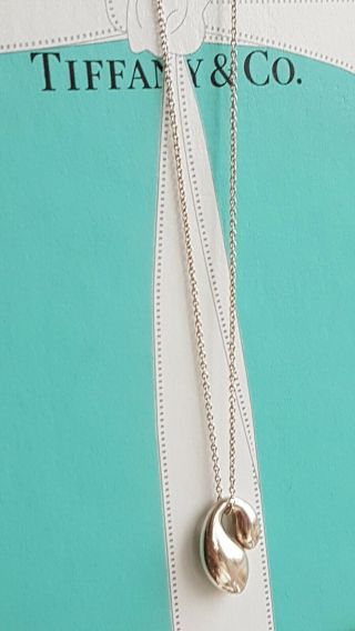 Authentic Rare Tiffany & Co Elsa Peretti Double Teardrop Necklace,  on 16 