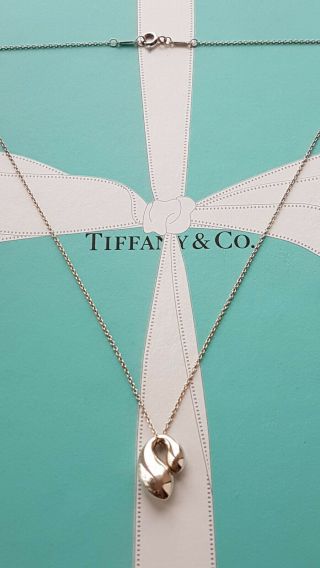 Authentic Rare Tiffany & Co Elsa Peretti Double Teardrop Necklace,  on 16 