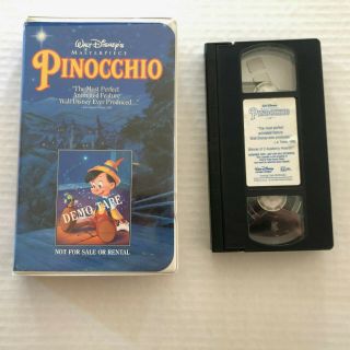 Walt Disney Classic Black Diamond Pinocchio Vhs Demo Tape Rare 1993 Release