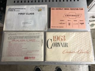 1963 Chevrolet Corvair Owners Guide And Owner Protection Plan Books Very Rare