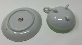 ROYAL SEALY CHINA FOOTED TEA CUP AND SAUCER GREEN Made in Japan 3