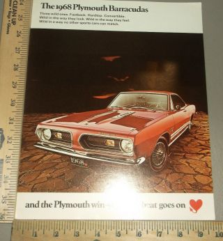 1968 Plymouth Barracuda Brochure Canadian Rare