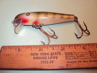Vintage Fishing Lure Wooden Wood Pflueger Palomine Pike Or Perch