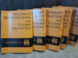Vintage Rare 1970 Universal Insurance Adjustor 6 Training Books Accident Invest
