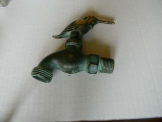 Vintage Solid Bronze Brass Humming Bird Faucet Hose Bib Spout Spigot