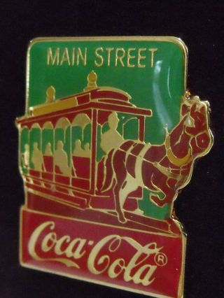 1986 Disney Coke 15th Coca Cola Main Street USA Horse Trolley LE Pin Rare 2