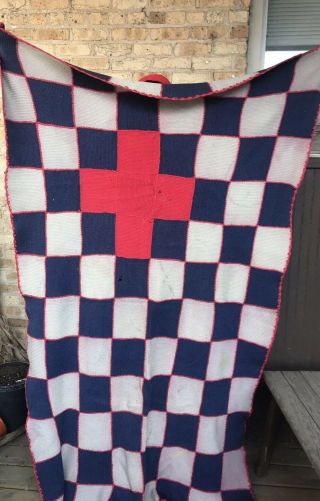Rare Vintage American Red Cross Blanket Milwaukee Chapter 88”x51”
