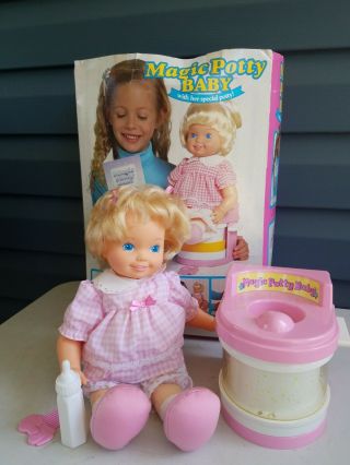 Tyco Magic Potty Baby With Her Special Potty Vintage 1992 90s Toy Doll