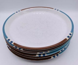 Set Of 6 Dansk International Designs Mesa White Sand 10 " Dinner Plates Rare