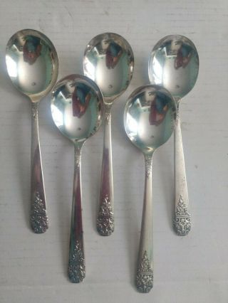 Wm A.  Rogers Margate/arcadia Silver Plate 5 Soup 1 Fork Flatware