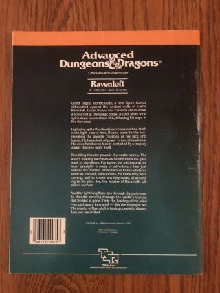 RARE & NM - I6 RAVENLOFT 1983 Dungeons & Dragons 1st Edition Module 2