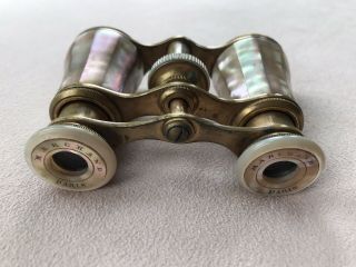 Antique Mother Of Pearl Binoculars/opera Glasses Marchand Paris Made In France