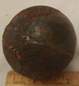 Antique Cannon Ball About 2 " Diameter Solid Iron Civil War Era? Weighs 22oz (a)