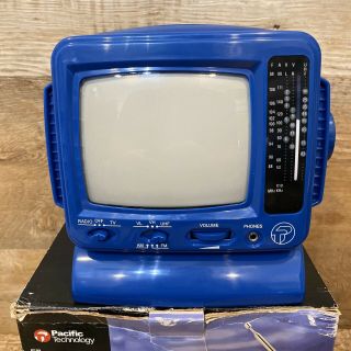 Rare Blue Pacific Technology 5 " Black White Television Tv & Radio Model 210017