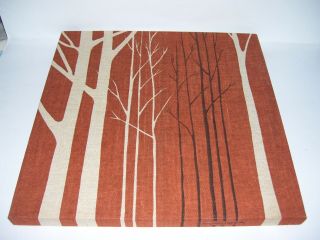 Vintage Mid Century Marushka Tree Textile Print 13 X 13