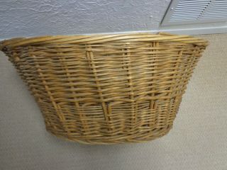 Vintage / Antique French Style Wicker Rattan Laundry Oval Basket - - Very large EUC 2