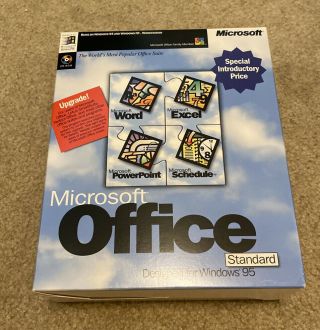 Microsoft Office Windows 95 Standard Upgrade Cd Rom Rare Big Box