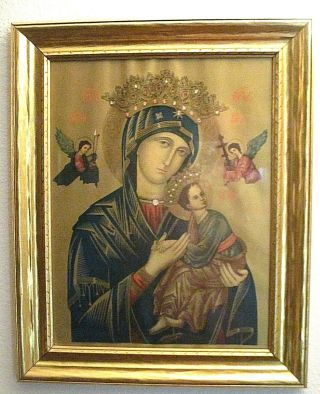 Rare Mother Of Perpetual Help Framed Print Touched By Liguori Missouri
