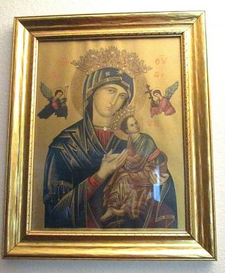 RARE MOTHER OF PERPETUAL HELP FRAMED PRINT TOUCHED BY LIGUORI MISSOURI 2