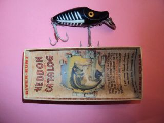 Vintage Fishing Lure Heddon Midget River Runt Box And Paperwork 3