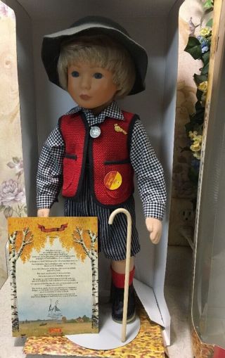 Rare Margarete Steiff Puppe Doll Sigi Boy 2/88 Vtg 1988 Freckles
