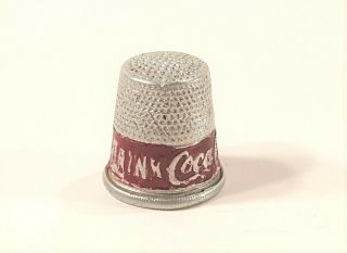 Vintage Rare Coca - Cola Aluminum " Drink Coca Cola In Bottles " Thimble