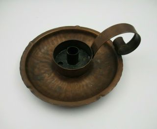 Vintage Craftsman Co Handmade Copper Candle Holder W/ Handle 110