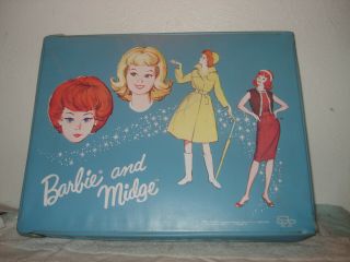 Vintage 1964 Barbie And Midge Doll Vinyl Case
