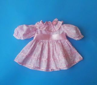 Htf Vintage Cabbage Patch Doll Pink Print Dress W/rose Kt Tag Clothes