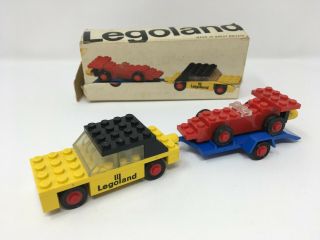 Lego 650 Car With Trailer And Racing Car 650 - 1 Legoland Vintage 1972 W/box