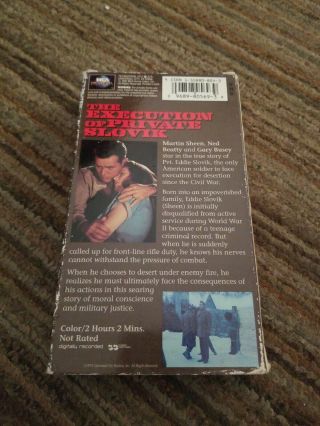 The Execution of Private Slovik (VHS,  1974) Martin Sheen Rare WWII Drama 2