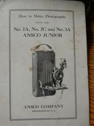 Antique Ansco No.  1a Junior Folding Bellows Camera -